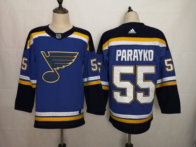Men's St. Louis Blues #55 Colton Parayko Blue Fashion Stitched NHL Jersey